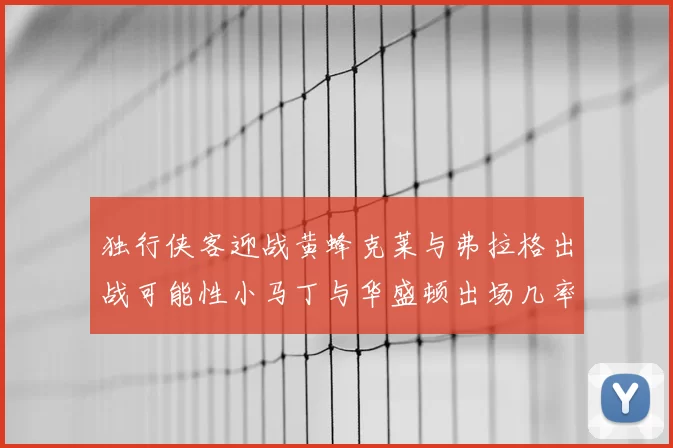 独行侠客迎战黄蜂克莱与弗拉格出战可能性小马丁与华盛顿出场几率高